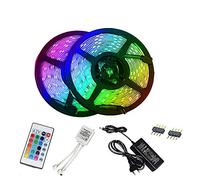 Tira de luces LED inteligentes que cambian de color 32.8 pies / 10M Kit de luces LED 5050 RGB flexibles con control remoto Fácil instalación para retroiluminación de TV Decoración multicolor