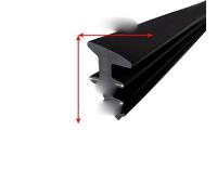 Tira de Sellado de Aleación de Aluminio en Forma de T 90 para Puerta y Ventana - Burlete de Goma, Tapón de Viento, Perfil 004, 12 x 8 mm
