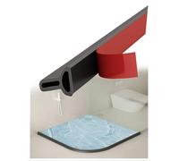 Tira de sellado de cabina de ducha, tapón autoadhesivo para barreras de agua de baño y cocina, 5.2 pies de largo, burlete impermeable negro