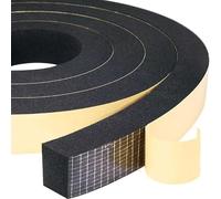 Tira de Sellado de Esponja autoadhesiva EPDM, 10 Metros/Rollo, Goma, Espuma Negra, Junta de Sellado Adhesiva Fuerte de una Sola Cara(15mm x 30mm x 2m)