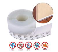 Tira de sellado inferior de puerta de 5 metros, sello de goma para ventana meteorológica, burlete resistente al viento, polvo, autoadhesivo, cinta de sellado para parabrisas de puerta Brown