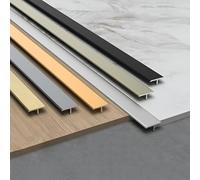Tira De Umbral 100cm×3 Pieza, Moldura En T, Perfil De Transición De Aluminio Para Uniones De Madera, Parquet, Tarima Y Mármol, Cubrecantos Embellecedor(Champagne,10mm/0.39in)