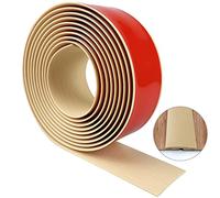 Tira de umbral adhesiva perfil de transición plano tira de transición de piso umbral de puerta grano de madera perfil PVC para suelo laminado (Beige, 300×5cm)