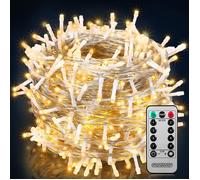 Tira LED 600 luces transparente blanco cálido 60m incl mando