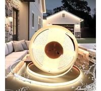 Tira LED COB 24V, BRIMETI 5M Tira luz LED Exterior Impermeable IP68 Blanca Natural 4000K Silicona 320LED/M Cortable,Ancho 10mm,para Dormitorio Bar Fiestas Decoración Party (Sin Fuente de Alimentación)