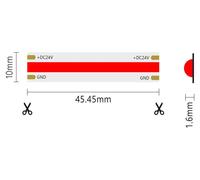 Tira LED COB monocromática de 15 W/MT 24 V - Rollo de 5 m - Rojo