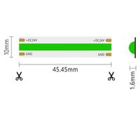 Tira LED COB monocromática de 15 W/MT 24 V - Rollo de 5 m - Verde