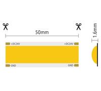Tira LED monocromática COB SURFACE IP20 de 5 m, 25 W/MT, 24 V, 3000 K