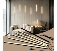 Tira LED para paneles acústicos, color negro, 3000 K, regulable | 6 x 40 cm Negro LED Listón para paneles de pared Paralelo con Touch Sensor Autoadhesivo para Panel Acoustic Panel TV Pared