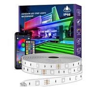 Tira LED RGB de 30 metros, resistente al agua, para uso exterior, con control remoto y conexión Bluetooth
