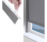 Tira Opaca para Huecos de Persianas Enrollables, Rieles Laterales Opacos L | Bloqueadores de Espacio para Persianas de Ventana, 2 Piezas, Recortable(Gray 36mm,1m)