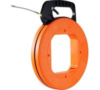 Tiracables para cables y líneas, con cinta de fibra de vidrio, longitud de 60 metros, diámetro de 4,8 mm, y estuche de plástico resistente