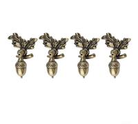 Tirador de cajón de bellota de aleación de zinc sólido para armarios de cocina, dormitorio, aparadores, acabado de bronce, juego de cuatro piezas (bronce)