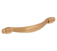 Tirador para muebles de zamak. Distancia entre agujeros: 128 mm. Color: Oro Milan. Lote de 25 unidades