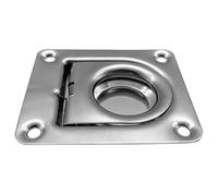 Tiradores de puerta empotrables, 10 unidades, 65 x 55 mm, acero inoxidable, escotilla de barco, cuadrado, anillo de elevación, manija empotrada para puerta de armario y cajón grande