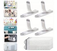 Tiras Adhesivas para Colgar Cuadros, 30 Pares (60 Unidades), Colgadores de Cuadros sin Daños, Colgadores de Pared sin Herramientas para Decoración del Hogar BLANCO