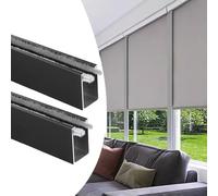 Tiras de bloqueo de huecos de luz con perfil en U, Bloqueadores de espacios luz opaca, riel lateral canal en U, 2 piezas, multicolor, varios tamaños(Black 2 Pcs,96cm(37.8in))