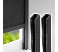 Tiras de bloqueo de huecos de luz con perfil en U, Tiras de bloqueo luz lateral en forma U, 2 uds., multicolor, varios tamaños, hogar, Hotel, guardería(Black 2pcs,140cm/55.1inch/4.6ft)