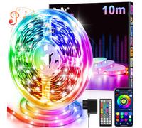 Tiras de Luces LED RGB para Habitación, 10 Metros, Control Remoto y App, 16 Milliones de Colores, Strip lights, Sincronización Musical Bluetooth, Para Fiesta Hogar TV Bar