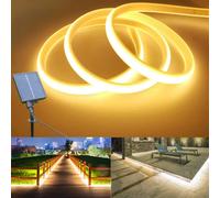 Tiras de luz de neón Solar COB de 24V, luces flexibles de 24V CC, impermeables IP67, blanco cálido, 1m, 2m, 3m, 4m, 5m, tira LED para decoración de jardín