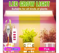 Tiras de luz LED para cultivo de plantas, lámpara de espectro completo, temporizador regulable, encendido/apagado automático, semillas de flores vegetales, cultivo hidropónico en interiores