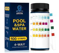 Tiras de prueba de piscina, 100 tiras de prueba de piscina y tubos calientes, tiras de prueba de piscina para la alcalinidad total, pH, cloro libre (bromine), cianuric acid-pool spa. Resultados