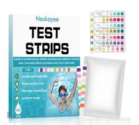 Tiras de prueba de piscina 7 en 1, 150 piezas, kit de prueba de agua para piscina, spa e hidromasaje, probador de cloro, bromo, pH, alcalinidad, dureza y ácido cianúrico, análisis de agua rápido y