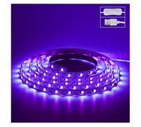 Tiras LED de luz negra UV, luz UV de 6.5 pies/2 m, 120 cuentas de lámpara, cable USB 1.5 m tira de luz negra LED, tira de luz negra flexible DC5V 10W, fiesta, Halloween