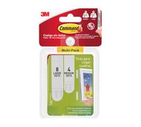 Command Tiras Adhesivas para Colgar Cuadros, 8 pares Grandes/4 pares Medianas, Blancas - Para Marcos, Espejos, Letreros, o Relojes de Pared - Colgar Sin Agujeros y Sin Taladrar