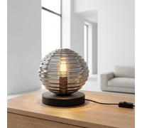 Tischleuchte Cristal Humo Negro E27 16,5 CM dormitorio Mesa de Noche Lámpara