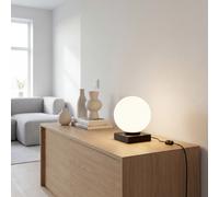 Tischleuchte Negro Blanco Metal Cristal 17,5cm E14 Mesa de Noche Lámpara