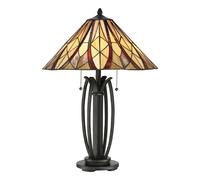 Tischleuchte Tiffany Estilo E27 65cm Metal Cristal Cuerda Lámpara de Mesa Salón