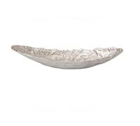 TISHITA Bandeja Decorativa Hoja Bandeja Servir Centro de Mesa Bandeja Exhibición Bandeja Alargada Acabado Espejado con Costados Altos y Base Reforzada, Dorado Claro, Grande 59 17.5 H12cm