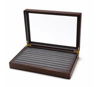 TISHITA Bandeja Expositora de Joyería Caja Organizador Joyero Vitrina con Tapa de Vidrio Compartimentos en Madera para Almacenar Anillos Collares Pulseras, color to 2, style to 2