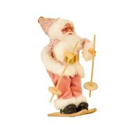 TISHITA Figura de Papá Noel Esquiando Trineo Muñeco Navideño Adorno para Estatua Festiva Hecha a PP Adecuada para Mesa Ventana Sala Dormi, Estilo B, Individual