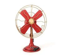 TISHITA Réplica de Ventilador Decorativo con Diseño Retro Forma Circular Cuatro Anchas y Modelo Ligero Adecuada para Decoración de Escritorios Áreas Temáticas Fotógrafos, Rojo
