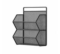 TISHITA ría Malla Metálica Dos Niveles Ahorra Espacio ría Rectangular Malla Metálica Fácil Limpiar Anaquel para Baño, Casa Pequeña, Negro