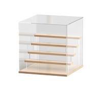 TISHITA Vitrina Acrílica Transparente Caja Expositora Estuche Almacenamiento Organizador Antipolvo con Estructura de Madera para Figuras de Acción Y Coleccion, 5 Niveles 32 X 32 X 32.5 Cm