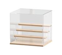 TISHITA Vitrina Acrílica Transparente Caja Expositora Estuche Almacenamiento Organizador Antipolvo con Estructura de Madera para Figuras de Acción Y Coleccion, 4 Niveles 32 X 24 X 29.2 Cm