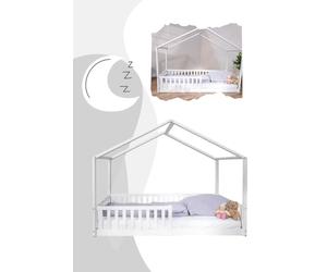 tiSsi® Cama infantil / Cama con base ENNO, tamaño 90 x 200 cm, Tissi: haya, color blanco