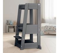 tiSsi® Torre de aprendizaje Felix gris – Torre de aprendizaje premium de madera | personalizable – Sin personalización
