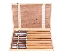 Tissting 8-Piece Wood Lathe Chisel Set, Lathe Turning Tool Set 65 Manganese Steel Head Beech Handle Woodworking Chisel Kit Separable and Wear-Resistant with Storage Box