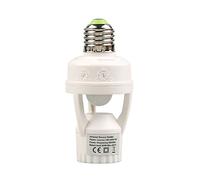 Tissting Adaptador de enchufe de luz con sensor E27, portalámparas activado por movimiento con retardo de 10 a 300 segundos y distancia de detección de 6 m, control automático de