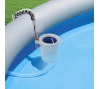 Tissting Desnatador de Piscina, Limpiador Automático con Filtro Desmontable para Piscinas Elevadas, Recolector de Residuos Flotantes, Balsa Salvavidas Funcional para Temporada de Baño