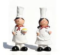 Tissting Escultura Chef Resina 2 Figuras Decoración Cocina Pareja Chef