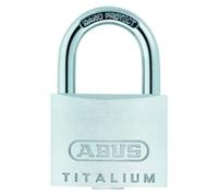 ABUS Candado de Titalium 64TI/40 - candado para sótanos con cuerpo de aluminio especial - arco de acero endurecido - nivel de seguridad ABUS 5