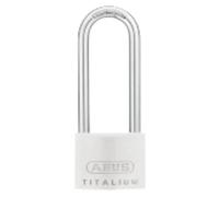 ABUS Candado de Titalium 64TI/50HB80 - con arco alto - candado para sótanos con cuerpo de aluminio especial - arco de acero endurecido - nivel de seguridad ABUS 6