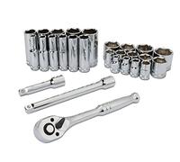 TITAN 68911 27 piezas 3/8 pulgadas Mecánica de accionamiento SAE Zócalo y trinquete Set