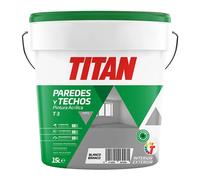 Titan Pintura Plástica Acrílica Estirenada Blanco Mate 15 l