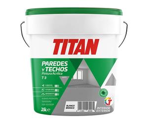 Titan Pintura Plástica Acrílica Estirenada Blanco Mate 15 l